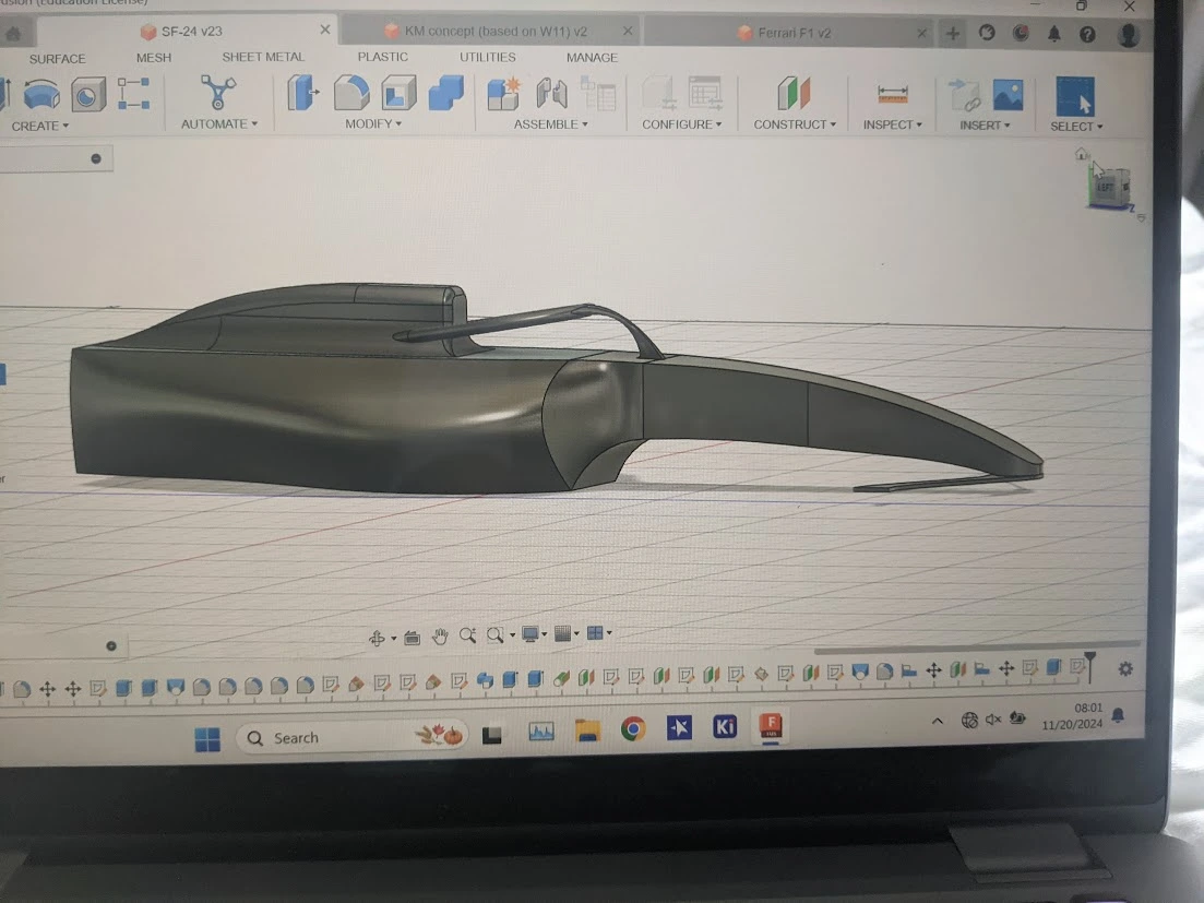 An early version of my F1 car chassis, the MAD16