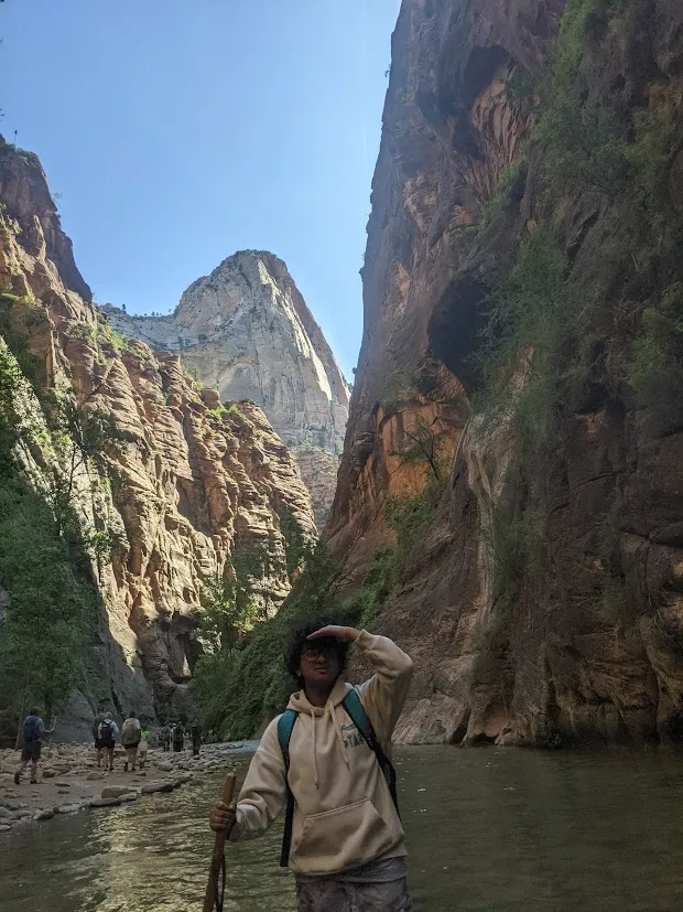 Me at the Zion Narrows in Utah, it was awesome. (I'm looking at nothing)