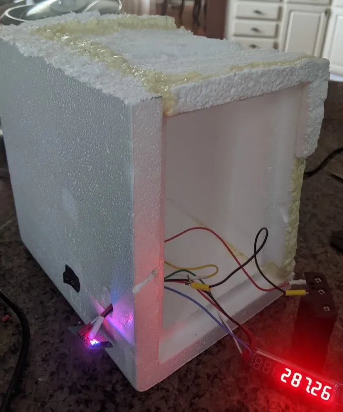 Odyssey in-progress, with all its guts out on my kitchen counter. I can smell the solder fumes coming out of my computer screen.