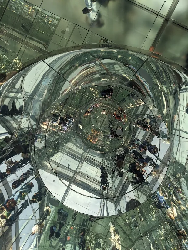 The mirror ceiling at SUMMIT One Vanderbilt in new york. It was awesome. And bright. Made me feel like spiderman.